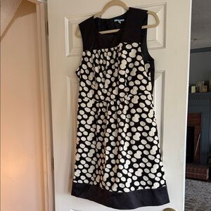 Elegant Black and White Polka Dot Mini Dress